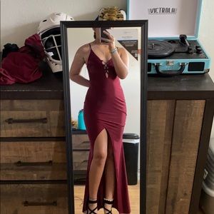 Burgundy sexy mermaid dress